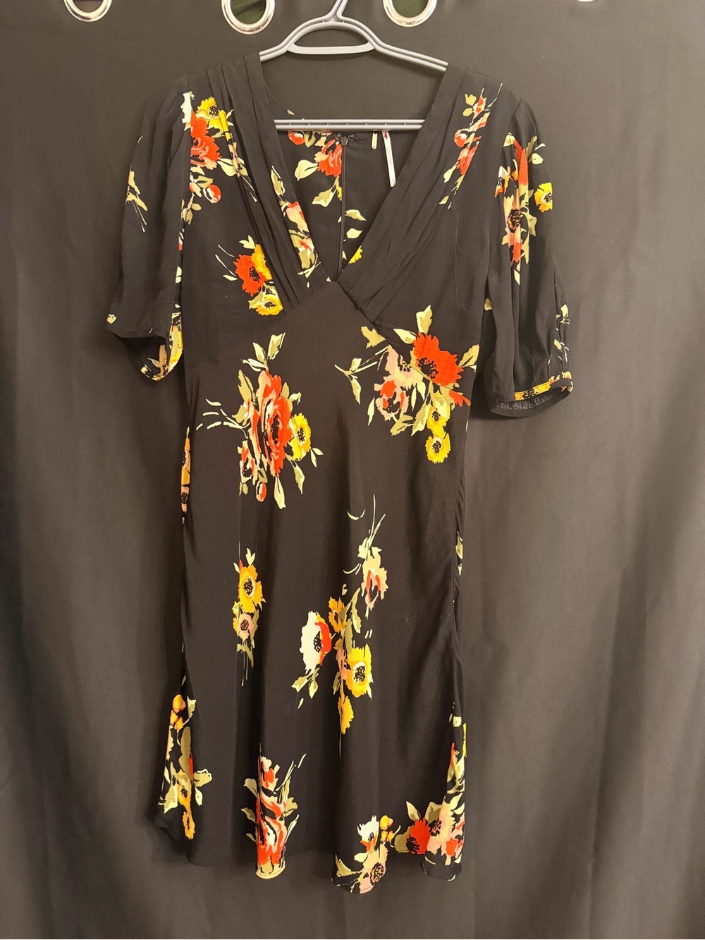 Free People Neon Garden Floral Mini Dress in Black Combo, size 2